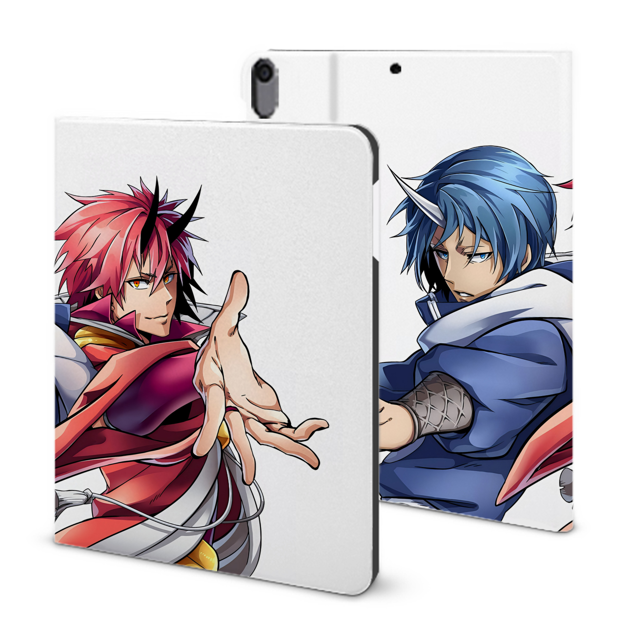 （画像用） 転スラ Regarding Reincarnated to Slime IPad ケース ブック型 PUレザー TPU 耐衝撃 軽量 薄型 ペン収納なし 全面保護 IPad 各モデル対応